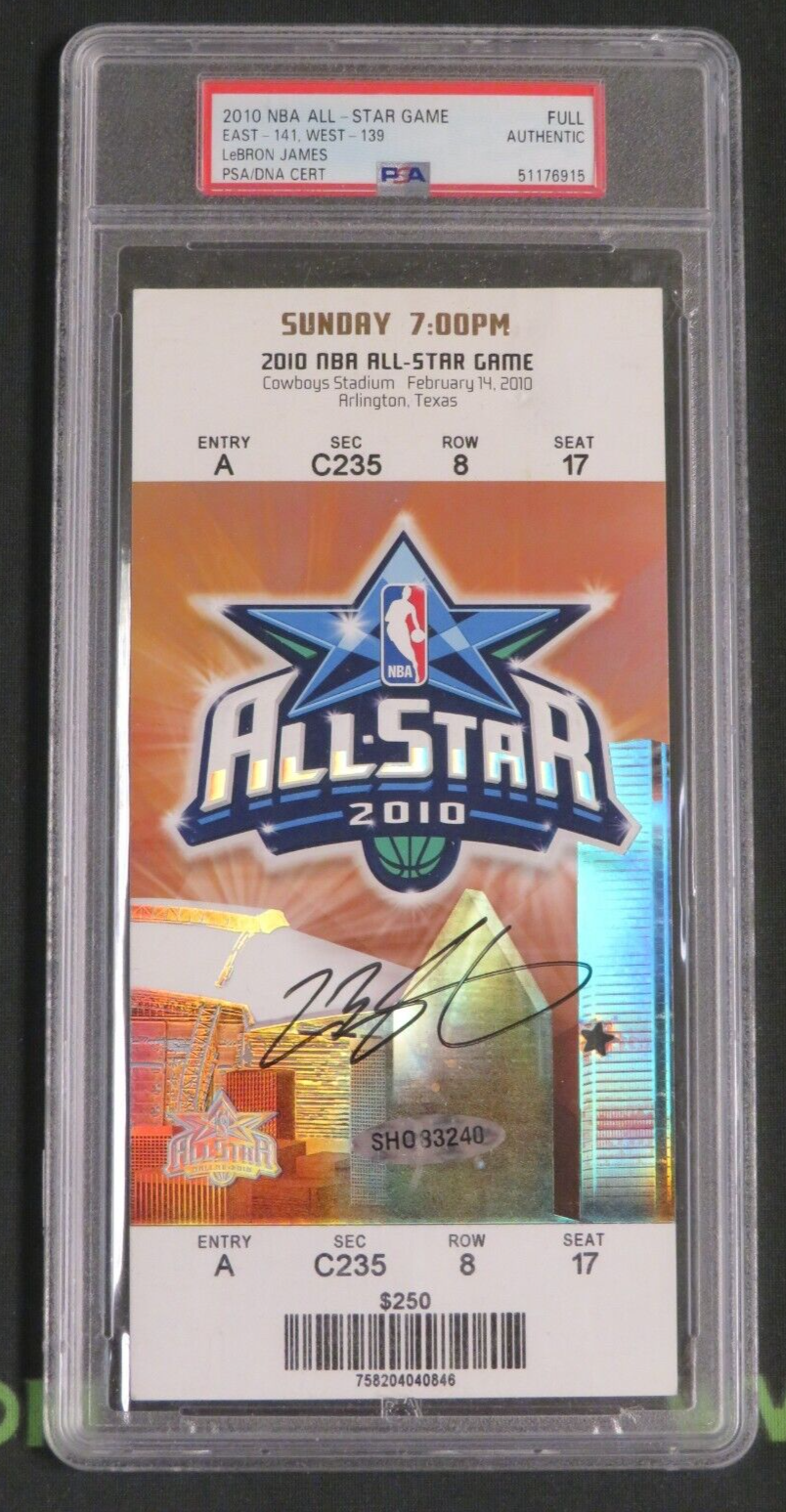 LeBron James Autographed Signed 2010 NB ALL STAR GAME FULL TICKET PSA AL2 