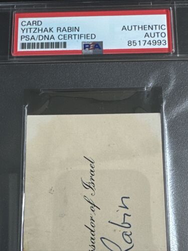 Yitzhak Rabin Prime Minister Israel Signed Ambassador Cut Mint Auto Psa Coa - Picture 6 of 8