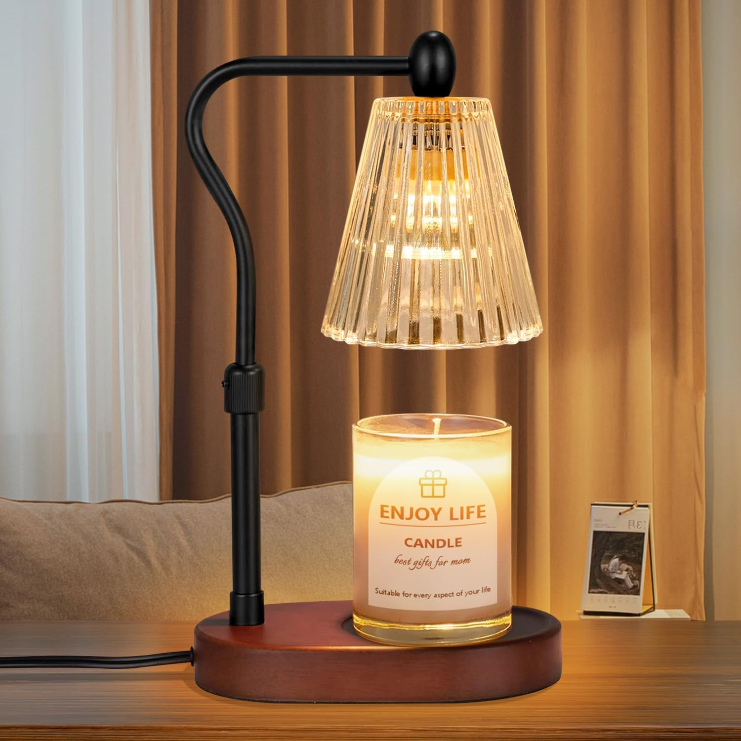 Adjustable Height Candle Warmer Lamp with Timer Dimmer for Mothers Day Gifts-image