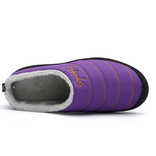 Winter Cotton Slippers Waterproof Plush Lining Warm Men Women Slippers Outdoor- - Picture 62 of 65