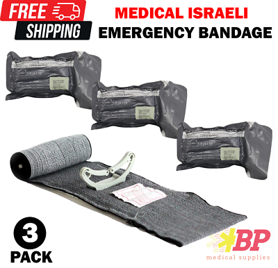 #ad PerSys Medical Israeli Emergency Bandage 4quot; Trauma Pressure Dressing 3 Pack $29.95