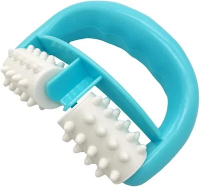 Round Handle 2 Wheel Muscle Massage Roller for Leg Arm Back Muscle Pain Relief - Image 1 of 4