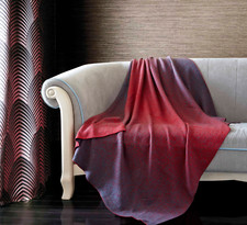 CRIMSON REVERSIBLE 100 COTTON KNITTED THROW BLANKET 50x60 INCH