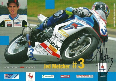 Jed Metcher, Original Autogramm - Suzuki GSX-R 600 - IDM Supermoto 2013 - Neu