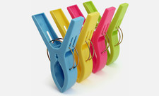 Sunbed Towel Clips Colourful Clamps Laundry Lounger Clothes Pegs 4x