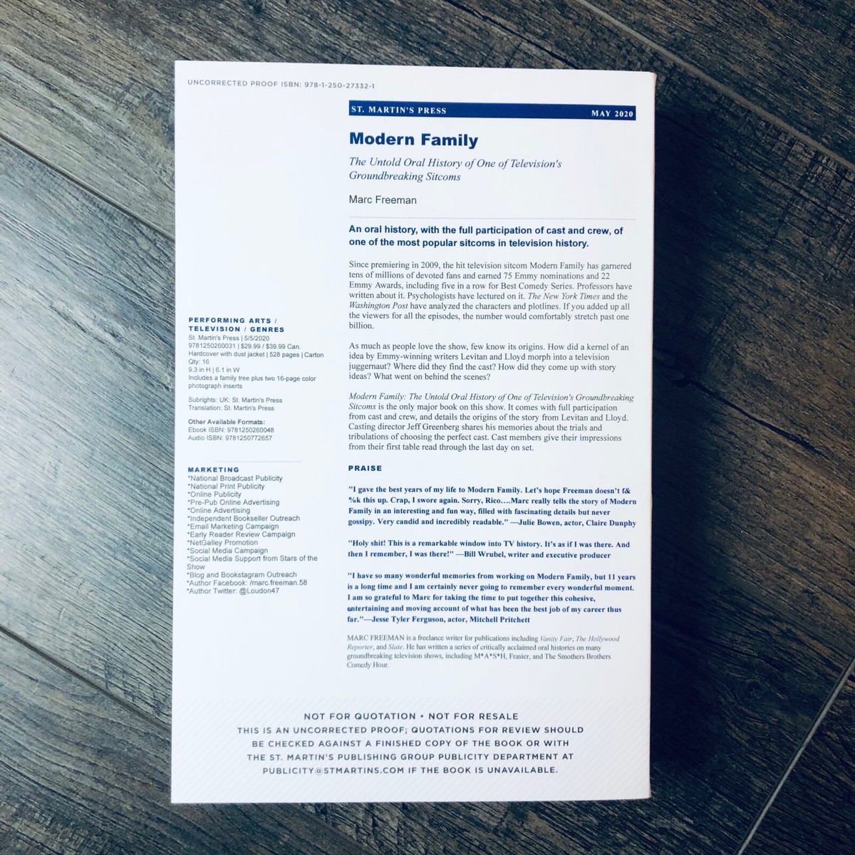 Modern Family The Untold Oral History ARC Uncorrected Proof - Main Image