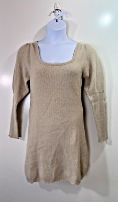 Rouje Paris Women s Wool Sweater Dress Sz M 38 Beige Minimalist Influencer Chic