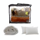 3 Pce Budget Polyester Summer 200GSM Quilt & Pillows Pack Double