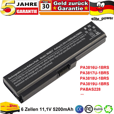 Akku fÜR TOSHIBA Satellite L650 L650D L655 L655D L670 L670D L675D PA3817U-1BRS