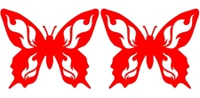 Butterfly with Flames Two 5" Red Vinyl Decal Car Truck Windows Laptop Tablet