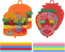 2 Pack Silicone Sensory Activity Board, Double-Sided Fidget Toy Fine Motor Skill