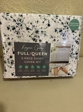 Keycie Gray Full/Queen 3 piece Duvet Cover Set 90X96 Navy 2 Standard Sham NEW