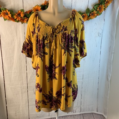 Terra Sky Blouse Top Women's Plus 1X 
