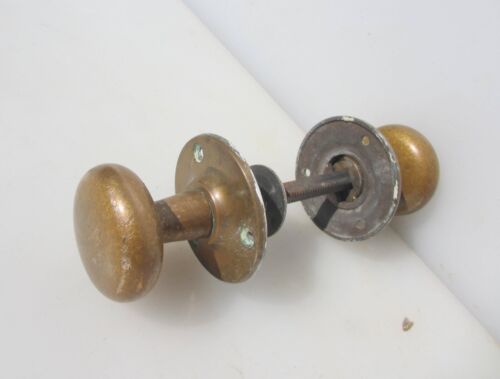Vintage Bronze Door Knobs Handles Old Plates Brass Art Deco Antique  - Picture 1 of 12