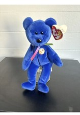 Rare Retired 1998 TY Beanie Baby Clubby The Bear Blue With Tush Tag