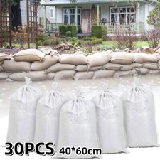 15/30Pcs Large White Woven Polypropylene Sandbags Sacks Flood Defence Sand Bags