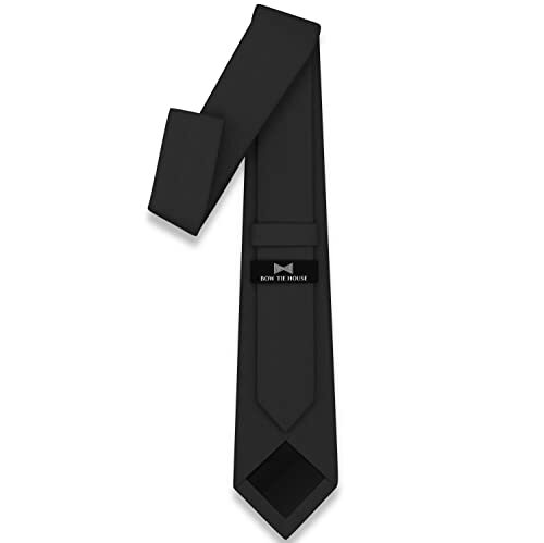 Men's Gabardine Matt Neckties Solid Color for Tuxedo Slim - 2.35" wide 01 Black - Picture 3 of 6