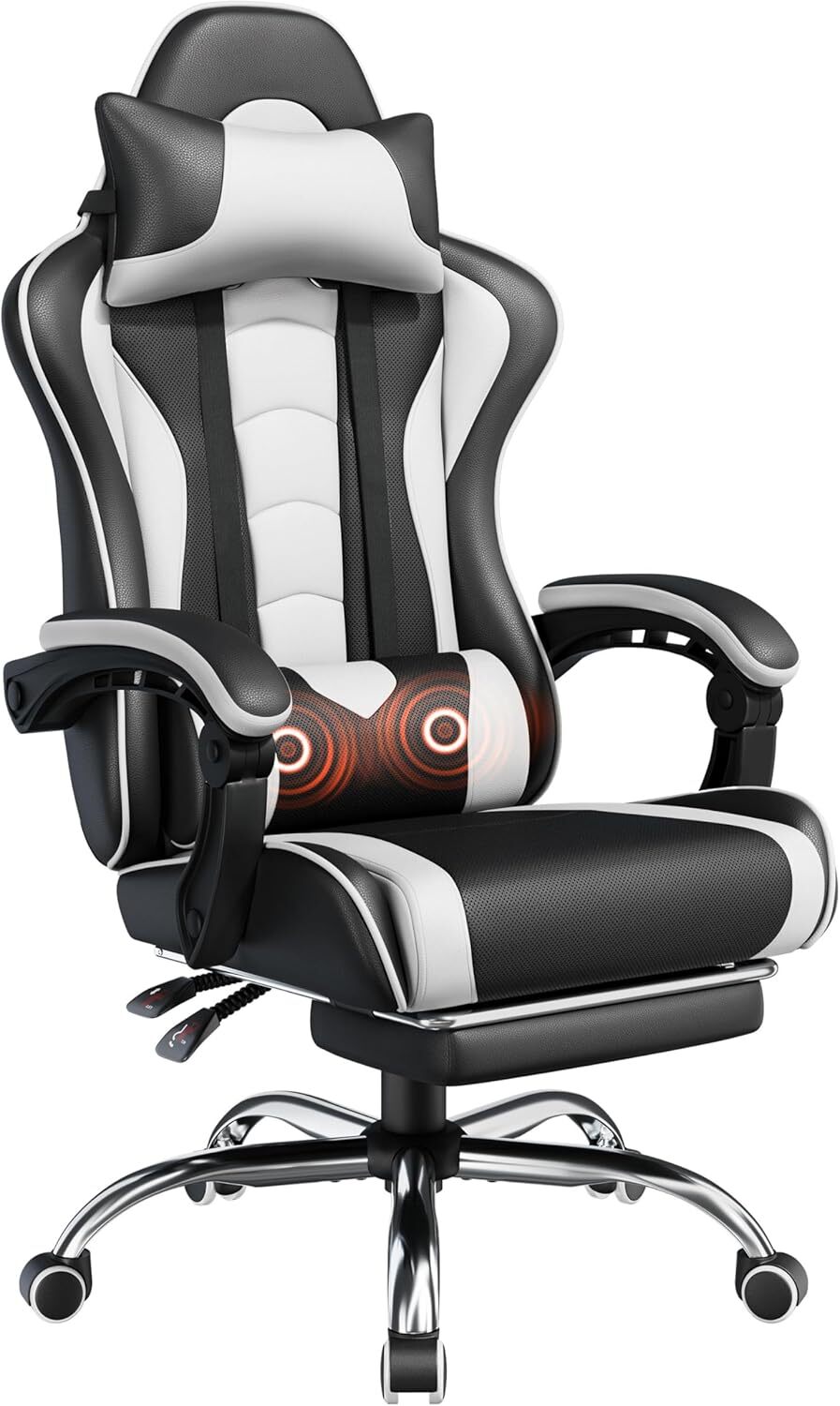 Yaheetech Ergonomic Gaming Chair with Massage Lumbar Support for Comfort-image