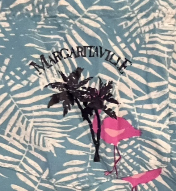 Camisa Hombre Margaritaville Manga Corta Talla Grande Rosa Flamencos Estampado Tropical Foto 3 de 4