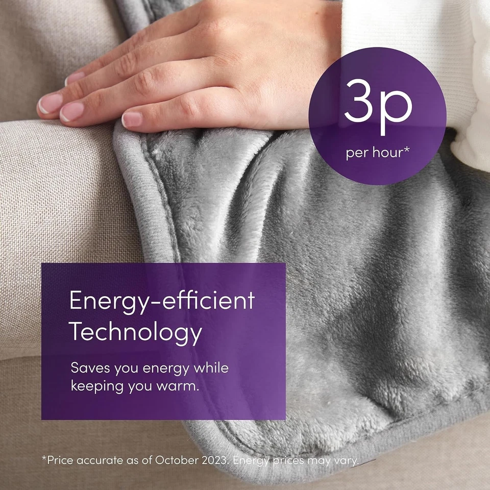 Emperial Electric Heated Throw Blanket Soft Fleece 9 Hour Timer Machine Washable - Image 4 of 4