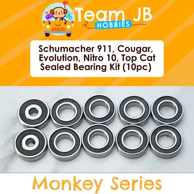 Schumacher 911, Cougar, Evolution, Nitro 10, Top Cat -10 Pcs Sealed Bearings Kit