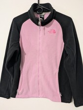 The North Face Women s S Pink/Black Full Zip Jacket Zipped Pockets Logo