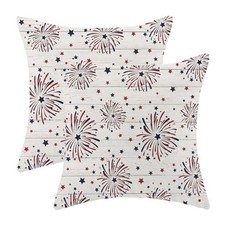 4th of July Pillow Covers 18x18 Set of 2, 18" x 18" Pack of 2 Stars 2