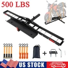 Motorcycle Hitch Carrier Scooter Dirt Bike Hitch Mount 500LBS Rack Ramp Hauler