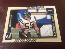 JUNIOR SEAU 2016 Donruss  JERSEY PATCH RELIC CARD CHARGERS