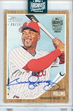 2024 Topps Archives Signature Jimmy Rollins Autographs /14 Phillies