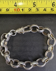 Sterling Silver Chunky Link Bracelet 925 Engraved Links Lobster Clasp 32.43g