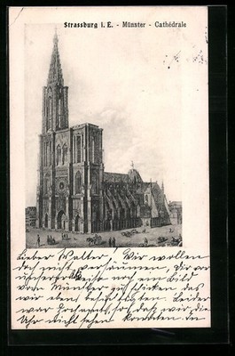 Postcard Strasbourg i. E., Münster from the bird show 1906 