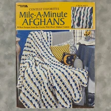 Leisure Arts Contest Favorites Mile-A-Minute Afghans Crochet Pattern Book 1999