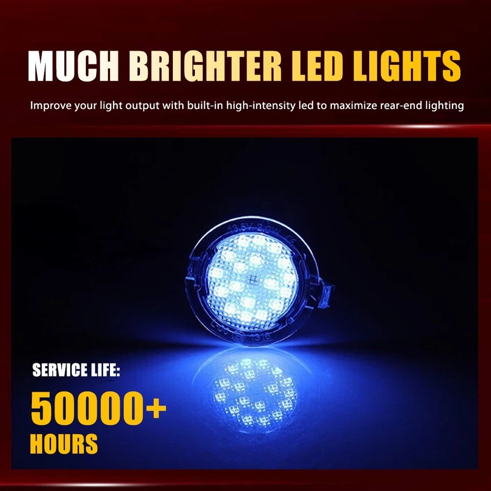 Luz de charco lateral de espejo LED azul hielo iluminación de suelo para Ford Edge 2007-2016 Foto 4 de 4