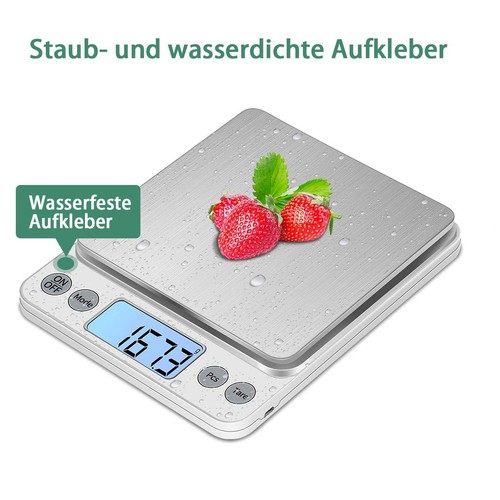 Mise à niveau Grande Balance de Cuisine Numérique Charge USB, 5 kg/0,1 g Haute Précision Numérique... - Photo 7/9