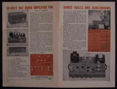 30 watt AUDIO Amplifier Tube powered 1955 How-To build PLANS