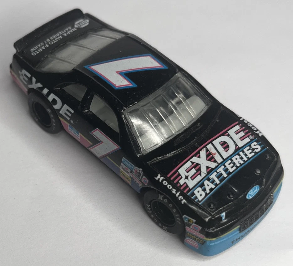 93’ Matchbox Racing Champions Geoff Bodine #7 Exide 1:66 Diecast Race Car ~GC - Image 4 of 4