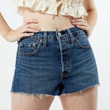 LEVI'S 501 Original Dark Indigo Denim Shorts Size 25