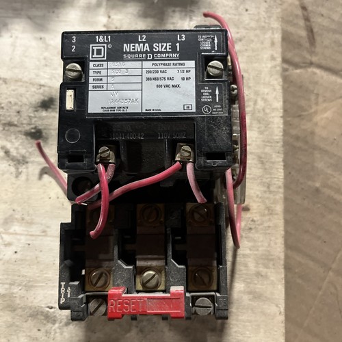 Square D Class 8536 Type SC03 NEMA Size 1 Motor Starter (CT1A)