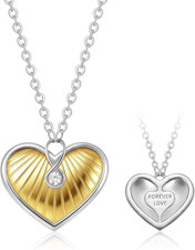 Infinity Heart Necklace,Pendant Necklace for Women Engraved with 'FOREVER Love',