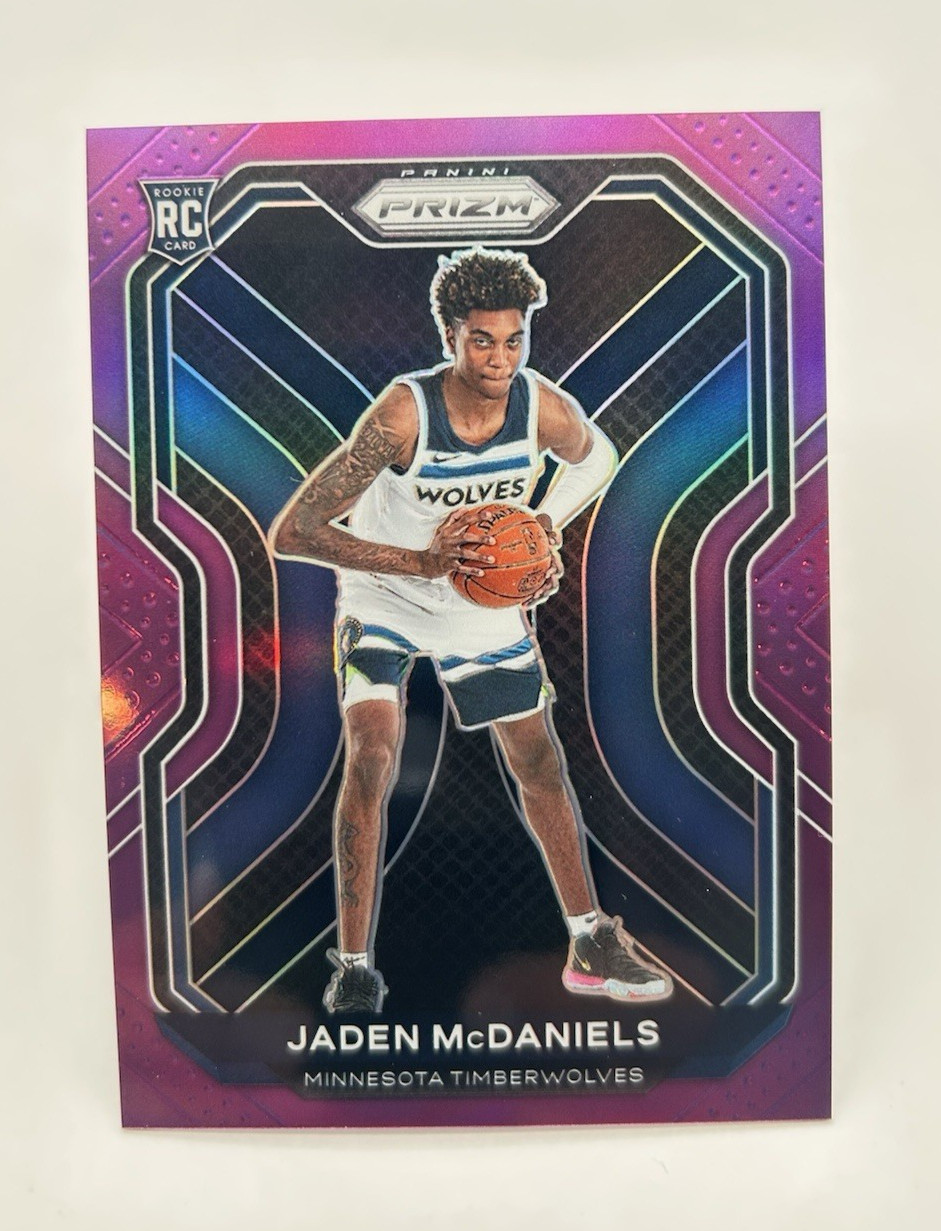 2020-21 Panini Prizm Basketball Jaden McDaniels #277 Purple Prizm RC /99 Rookie