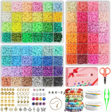 Clay Beads Bracelet Making Kit - 15000 Pcs, 72 Colors for Ages 6-12