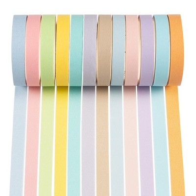 Pastal Colors Washi Tape Set 12 Rolls Macaron Decorative Tapes Adhesive Masking