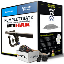 Anhängerkupplung abnehmbar für VW T5 +E-Satz (AHK+ES)
