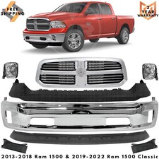Front Bumper Chrome Kit For 2013-2018 Ram 1500 & 2019-2022 Ram 1500 Classic