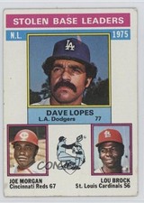 1976 Topps League Leaders Davey Lopes Dave Lou Brock Joe Morgan #197 HOF 1s87