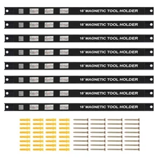 8Packs 18" Magnetic Tool Holder Strip Metal Magnet Tool Organizer Bar for Garage
