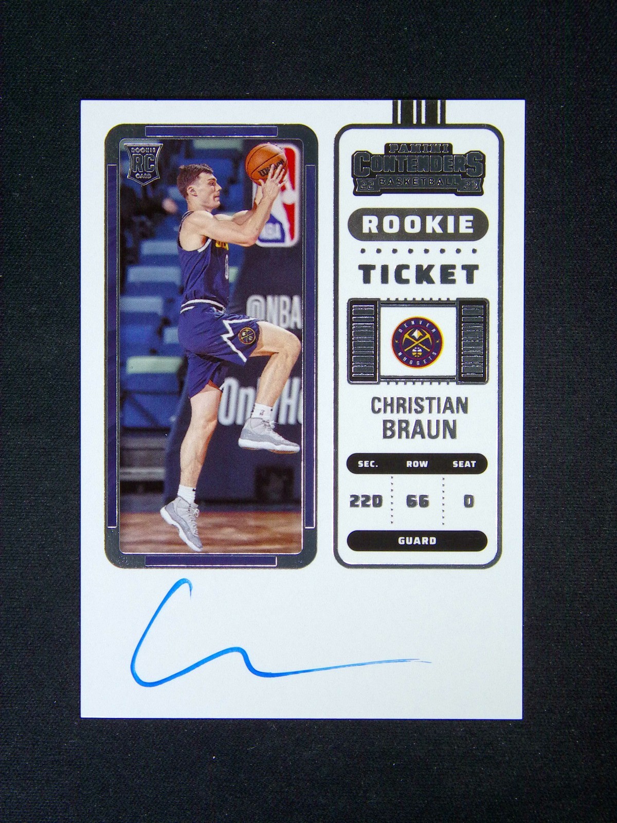 2022-23 Panini Contenders Christian Braun #106 RC Ticket Auto