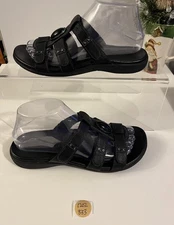 New Taos Fortune Triple Strap Black Leather Sandals Women’s Size 38 / US 7.5-8