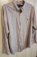 Ralph Lauren Mens Classic Fit Button Long Sleeve Shirt 17x 34/35 Plaid